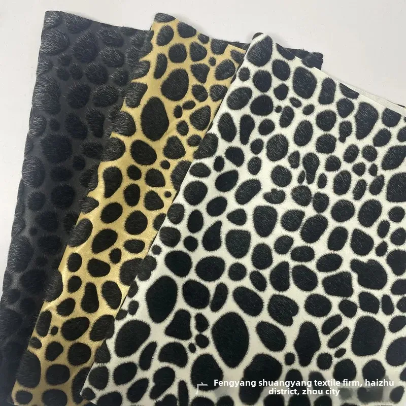 Flocking PU Leather Fabric for Men Women Children's Clothing Bags Packaging Leopard Zebra Diamond Grid Patterned Fabric