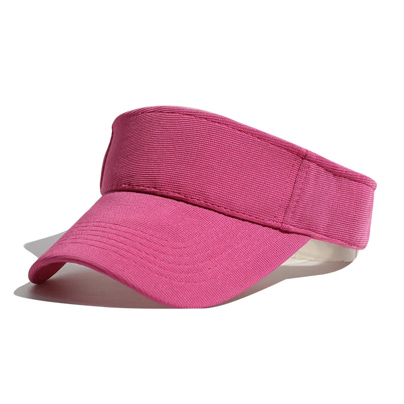  - Summer Men Women Adjustable Visor Red Black Pink UV Protection Top Empty Solid Sports Tennis Golf Running Sunscreen Cap