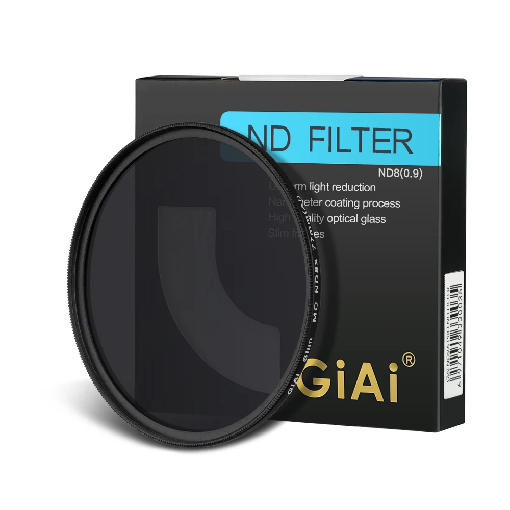 

GiAi ND Filter ND8 16 64 1000 Stops 37-86mm Nano Coating Filtro ND For Camera Lens
