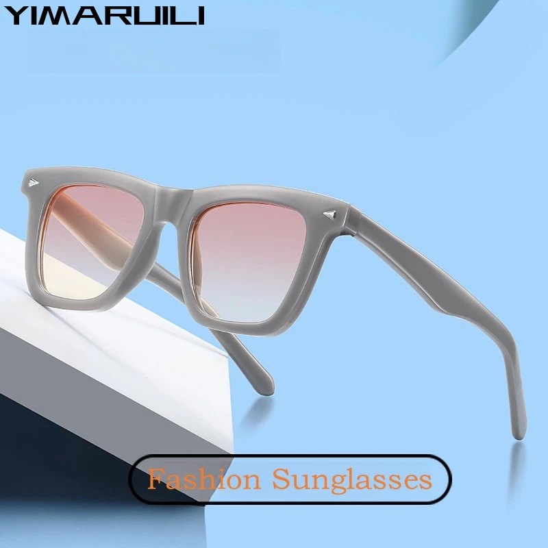 

YIMARUILI Fashion Trend TR90 Polarized Driving Sunglasses Retro Square Large Size Optical Prescription Sunglasses Men and Women