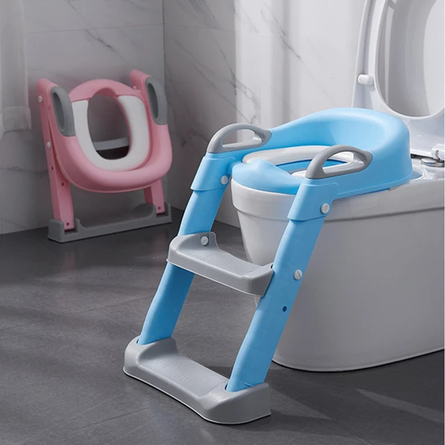 Adaptador wc niños con escalera, Reductor de Aprendizaje para Baño Inodoro,  Portátil y Plegable, Ajustable, Total Compatibilidad, Cojín Acolchado, de 1  a 7 años, Edibaby - AliExpress