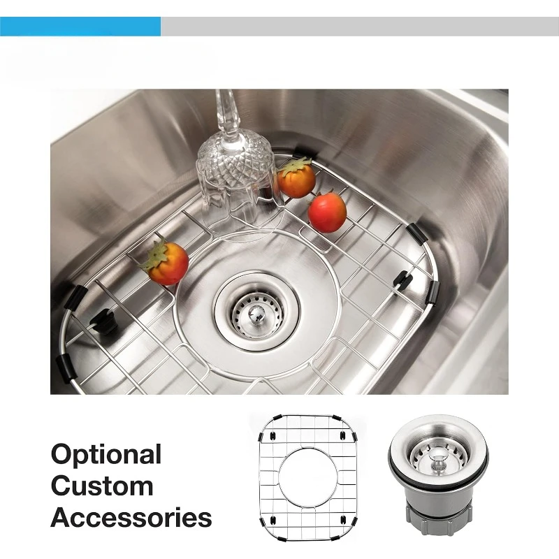 Hospitality 15 inch Stainless Steel 6 inch Deep Topmount 2-hole Bar Sink - 1515-6BS-1 2