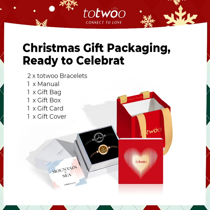 totwoo long distance touch Bracelets for Couples Long Distance light up&Vibrate Moutain&Sea Love Bracelets Smart Jewelry sets