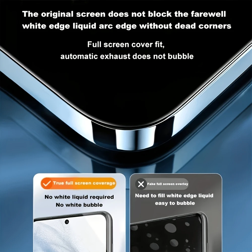 2-Pack Complete Coverage Tempered Glass Screen Protectors with Automatic Dust Removal Technology