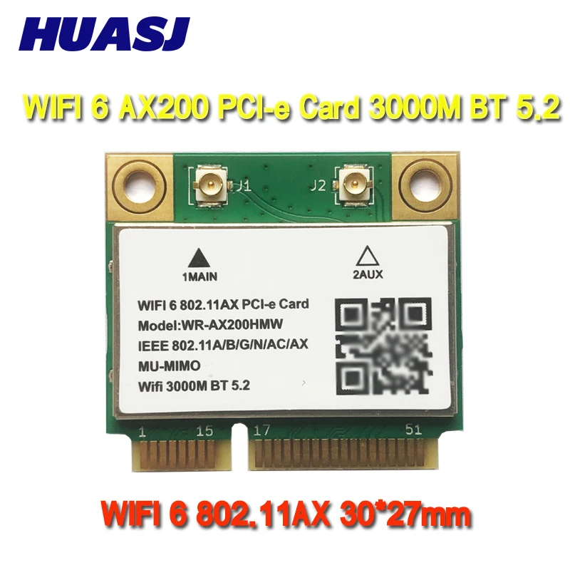 Huasj wifi 6 6e 802.11ax ax200 ax210 mini pci-e ax3000h bluetooth 5.2 2.4ghz/5ghz adaptador pk 9260ac 8265ac 7265ac 7260ac |
