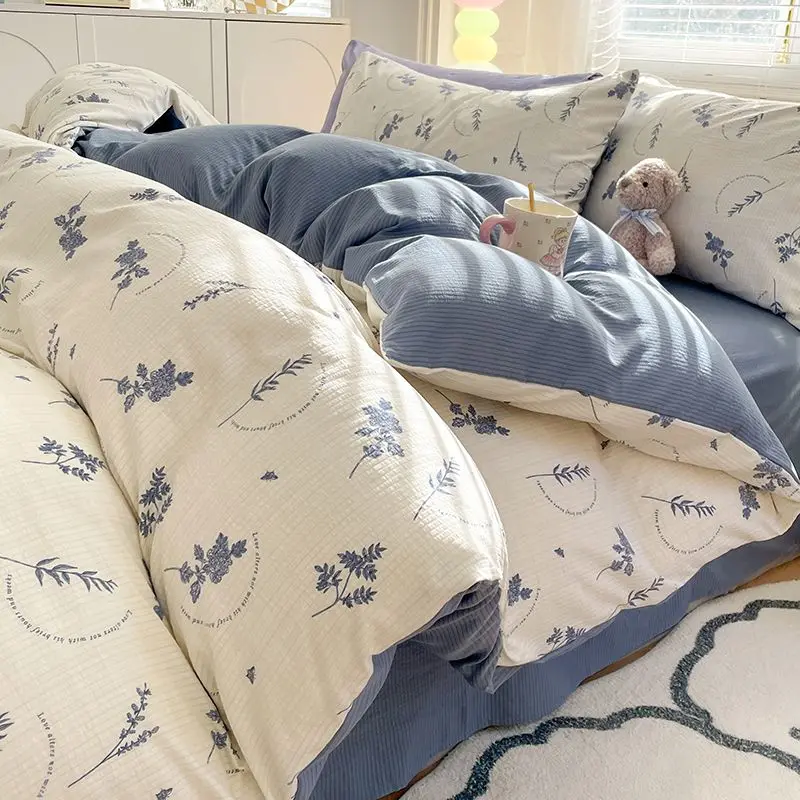 

Instagram Jacquard Super Soft A-Class Bubble Washed Cotton Bed Sheet Set, Four Piece Set, Three Piece Set, Bedding Supplies,