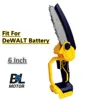 Brushless Chainsaw 8 Inch / 6 Inch Electric Cordless Chain Saw Pruning Wood Cutting Power Tools For DeWALT 18V Battery 6