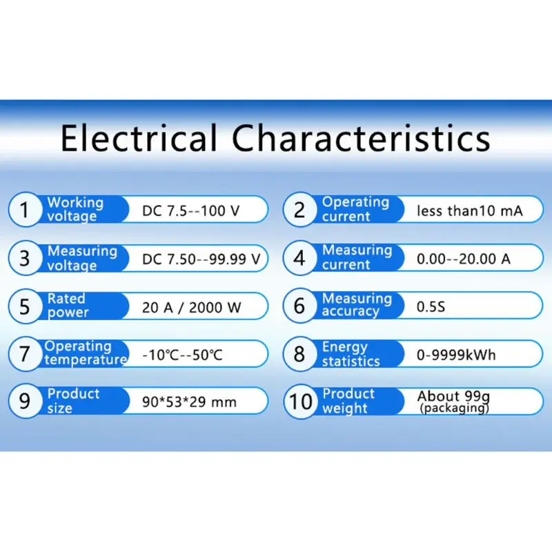 LCD Display Digital Current Voltage Solar Power Meter Multimeter Ammeter Voltmeter  Wattmeter Electrical Panel Drop Shipping