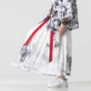 Fashion Men Streetwear Wide Leg Pants Mens Cotton Linen Harem Pants Male Chinese Style Baggy Hakama Han Fu Trousers 1