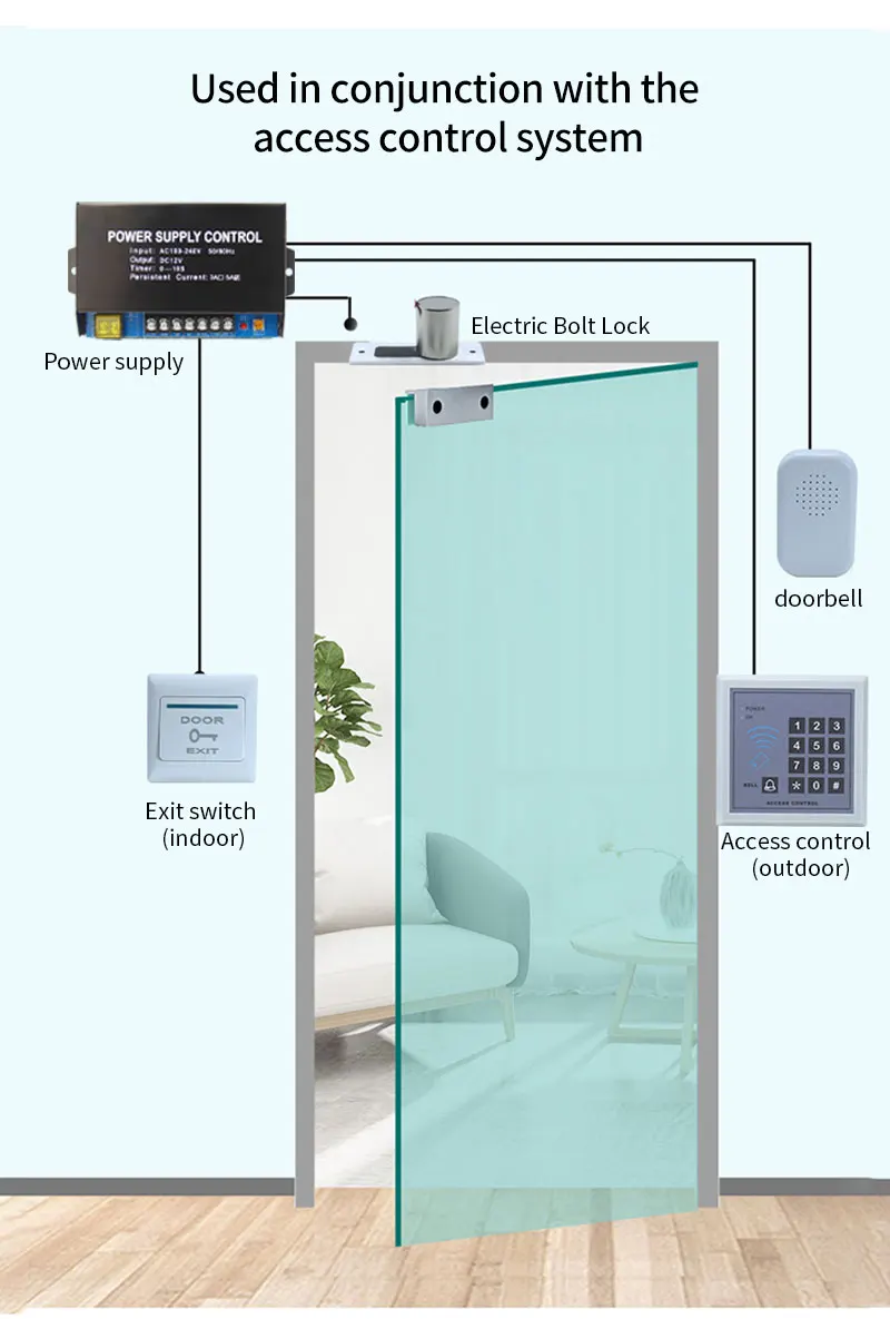 Mini Waterproof Electric Bolt Lock Fail Safe Concealed Electric Door Lock 3/5 Wi