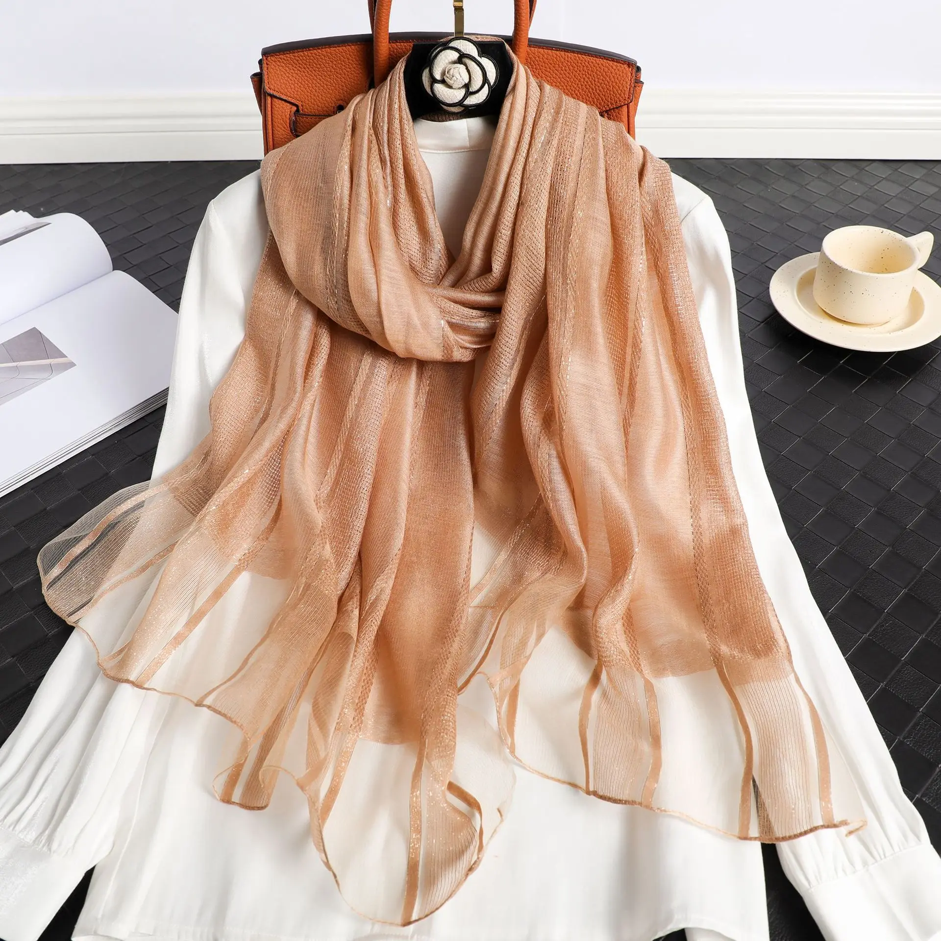 

Роскошный брендовый Шелковый шерстяной женский шарф в полоску Новинка шаль и палантины платок женский головной платок хиджаб бандана шарфы пляжные палантины