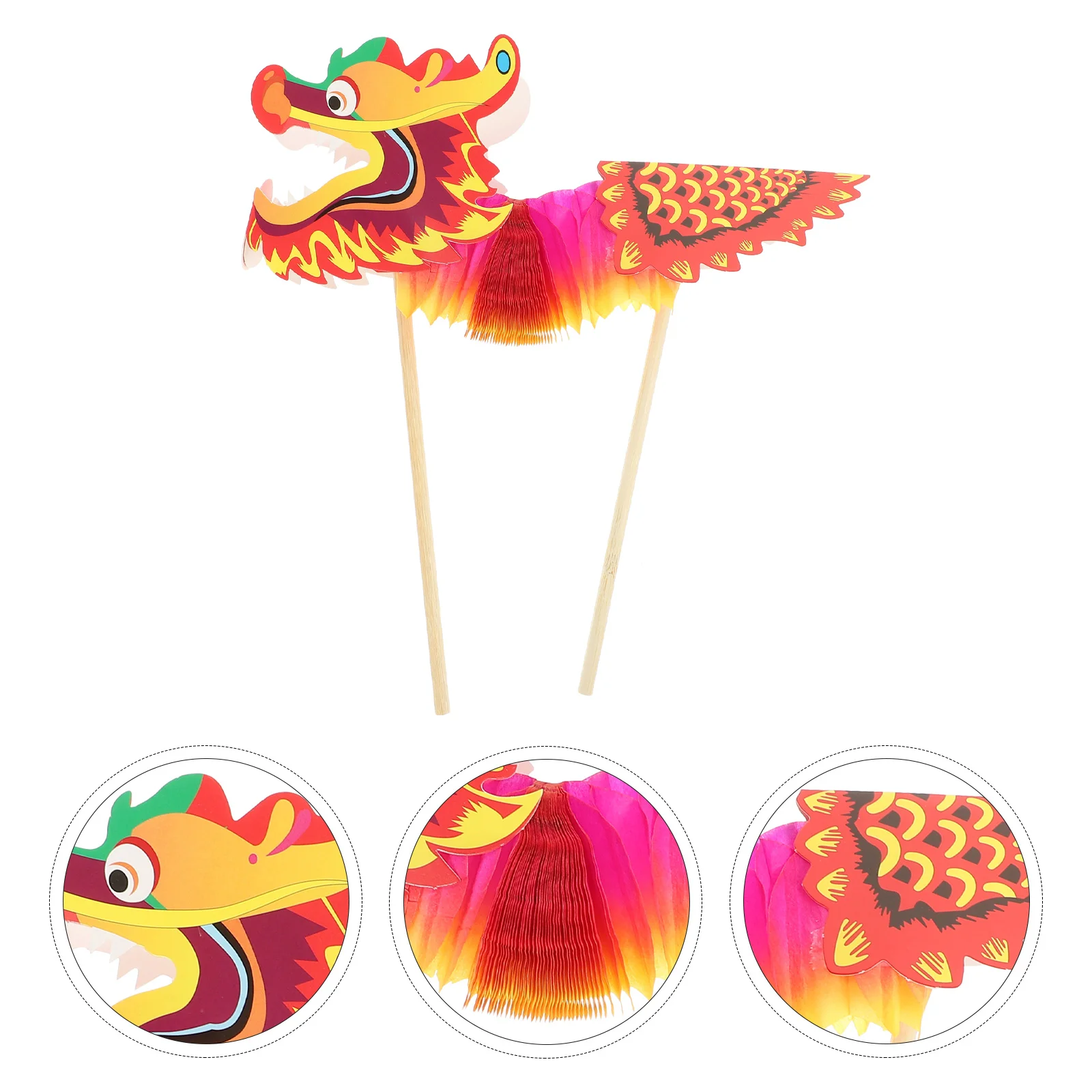 

Chinese Style New Year Dragon Garland Handheld Holding Paper Lanterns Spring Festival Decoration