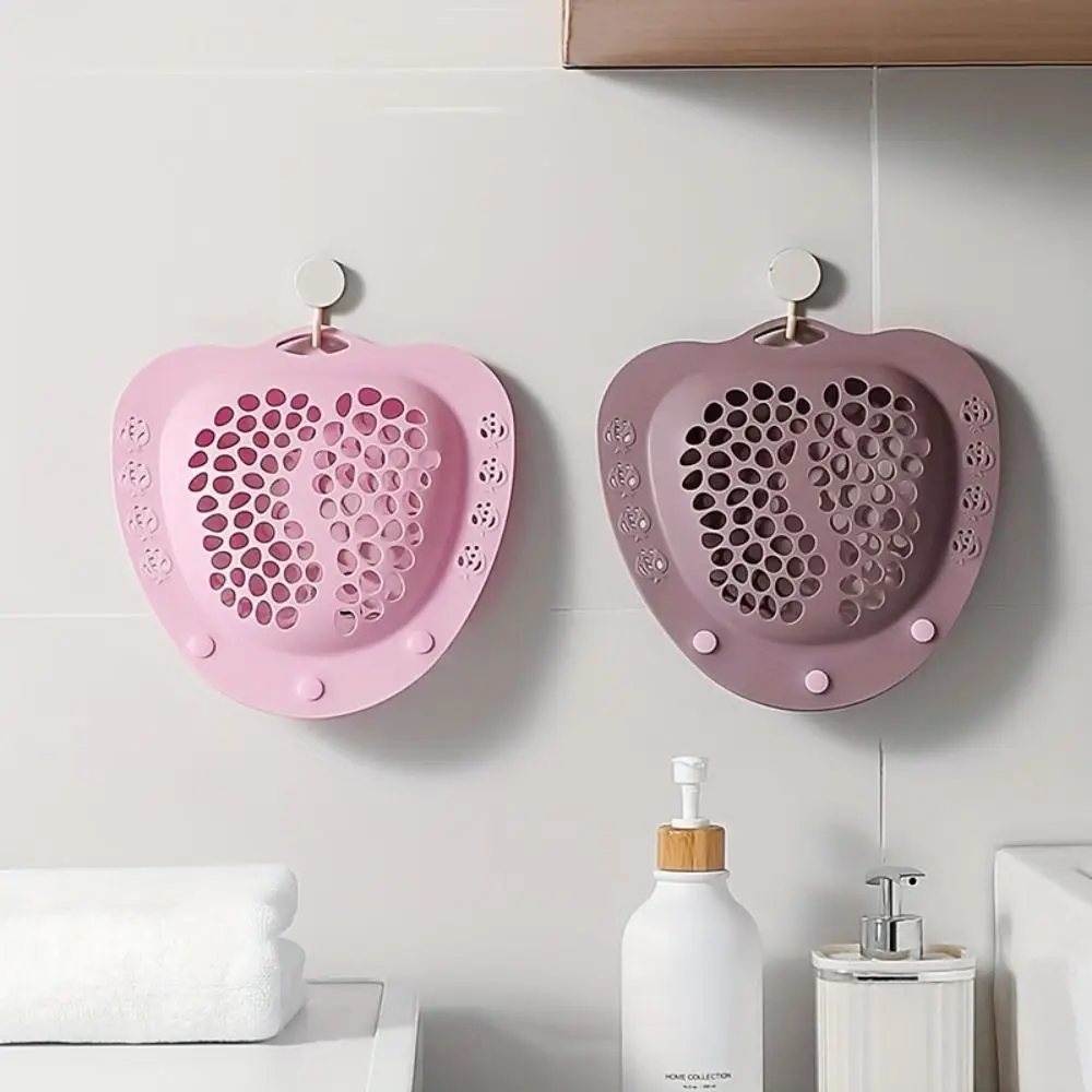 

Anti Deformation Silicone Laundry Bag Heart-Shaped Easy Clean Bra Wash Bag Snap Closure Quick Drying Lingerie Washing Bags