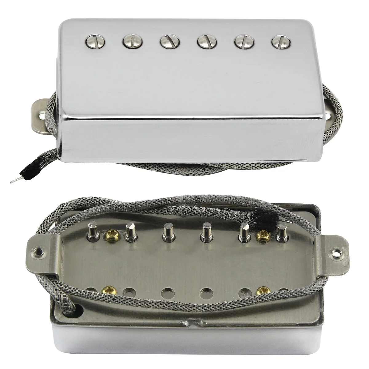 Micro Guitare Humbucker Alnico 5 Chevalet 16K - Chrome, Câble 4 Fils, Pour Les Paul, Son Rock Années 80