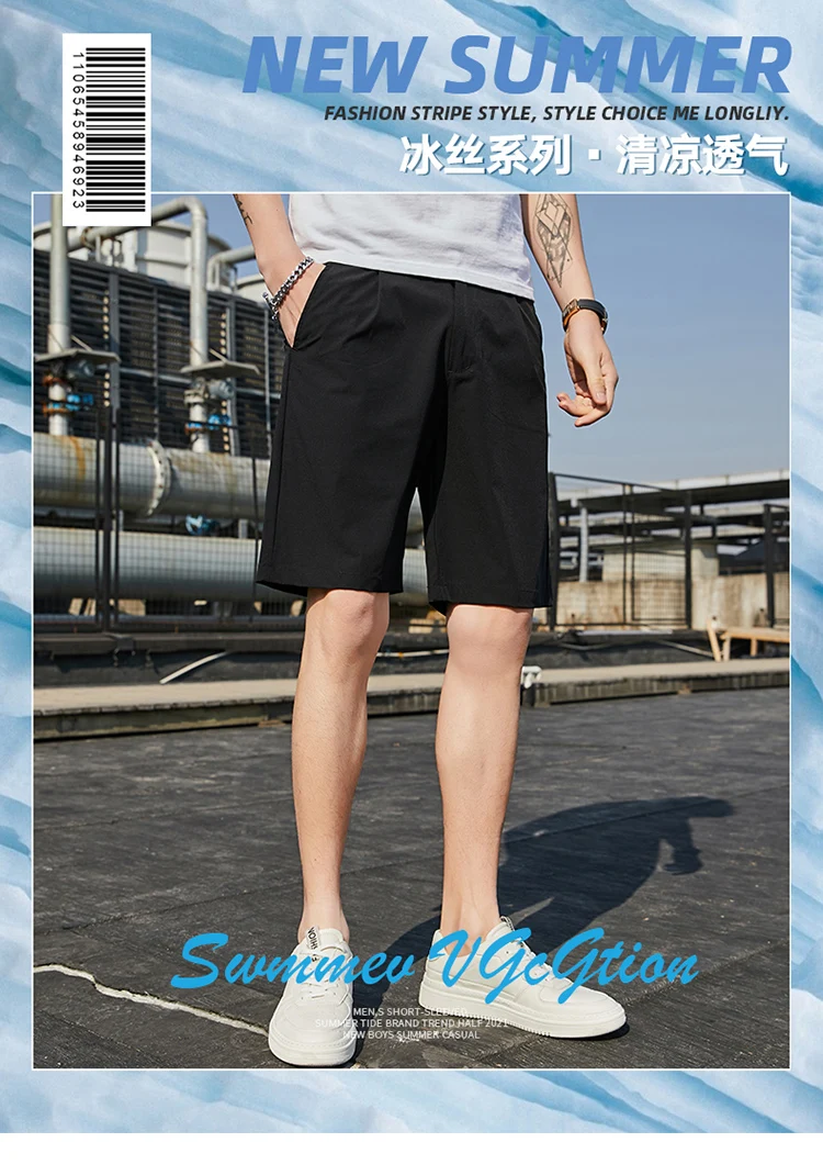 mens casual shorts Summer Elastic Casual Shorts Middle-aged Men's Slim Straight Quarter Pants Dad's Youth Large Underpants Clothing for Male 2022 maamgic sweat shorts