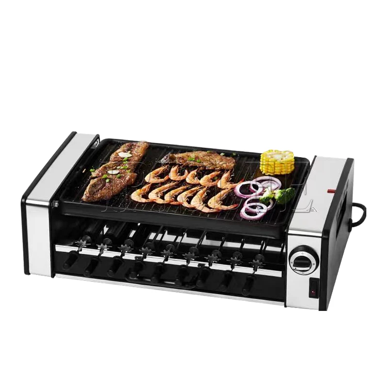 Griglia Per Raclette Elettrica Senza Fumo Doppio Strato Antiaderente Per Barbecue Piastra Per Arrosto Mini Fornello Per Barbecue Girarrosto Per Macchi