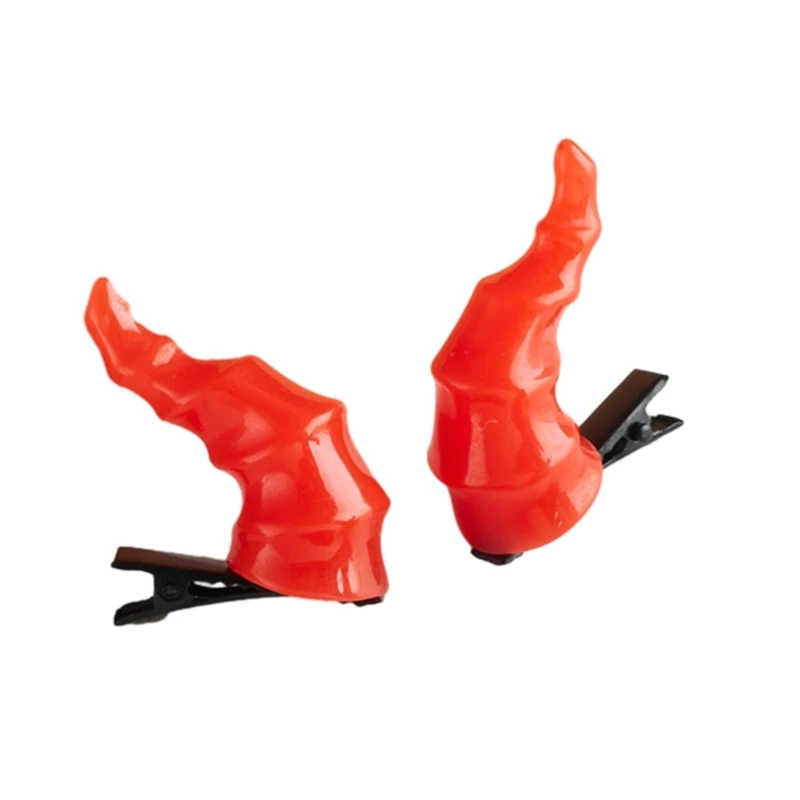 Dragon Horn Barrettes Devil Cosplay Girl Barrettes Devil Headwear Cosplay Spring Festival Costume Hairpin hair accessories