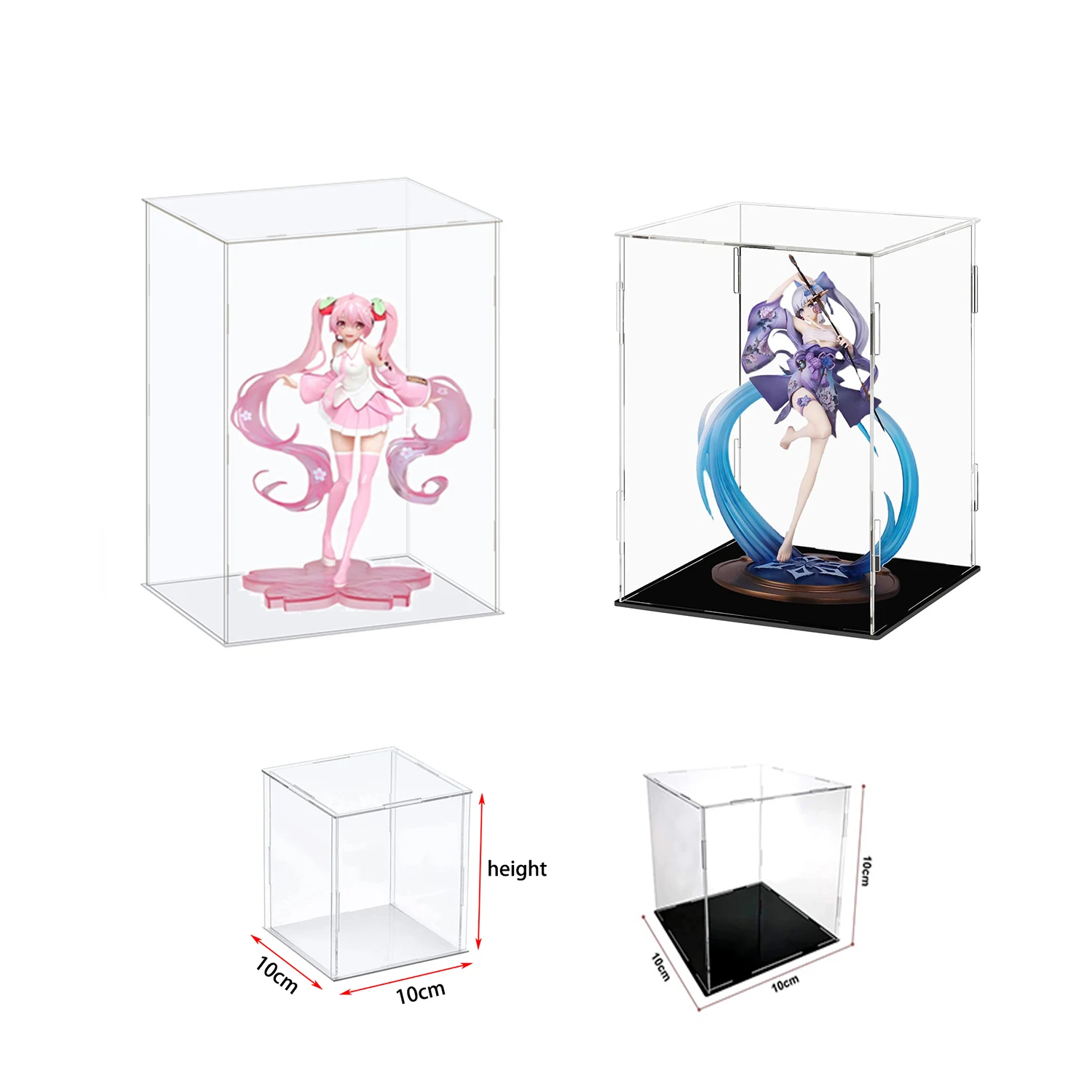 Acrylic Display Case Clear Display Storage Box Countertop Cube For Collectibles, Action Figures, Miniature Figurines Dustproof Protection Storage & Organizing (12x16x14in(LxWxH - View #11