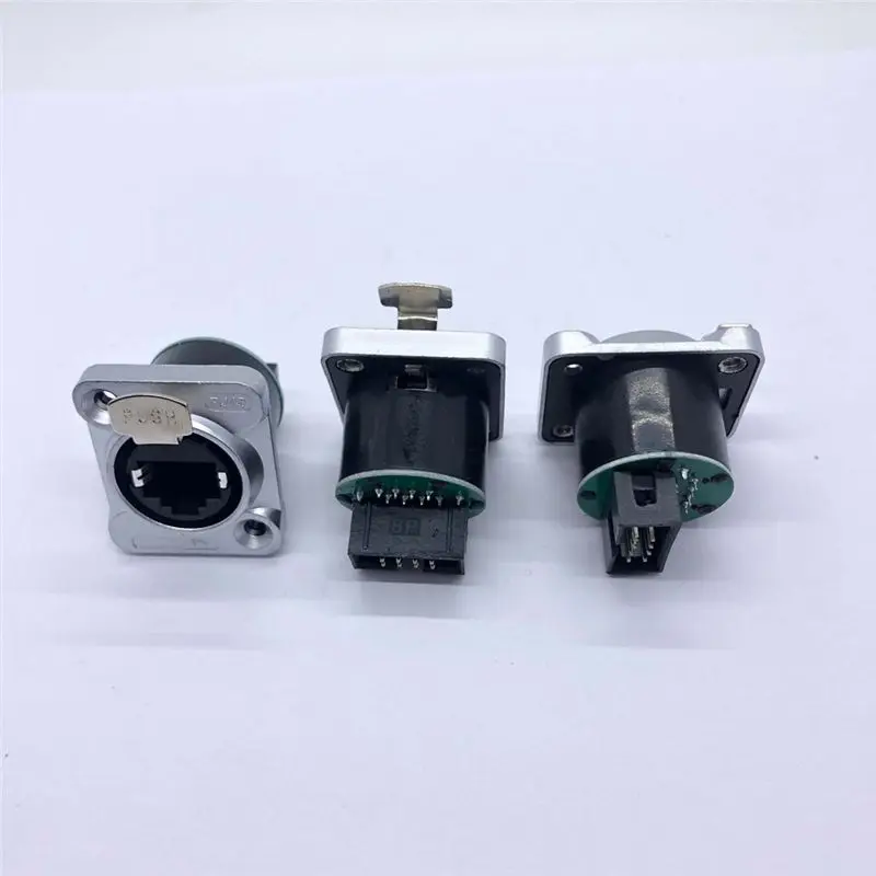 A72Z 10PCS 이더넷 Rj45 섀시 소켓 NE8FDP 이더넷 패스 스루 커넥터 IP65 방수