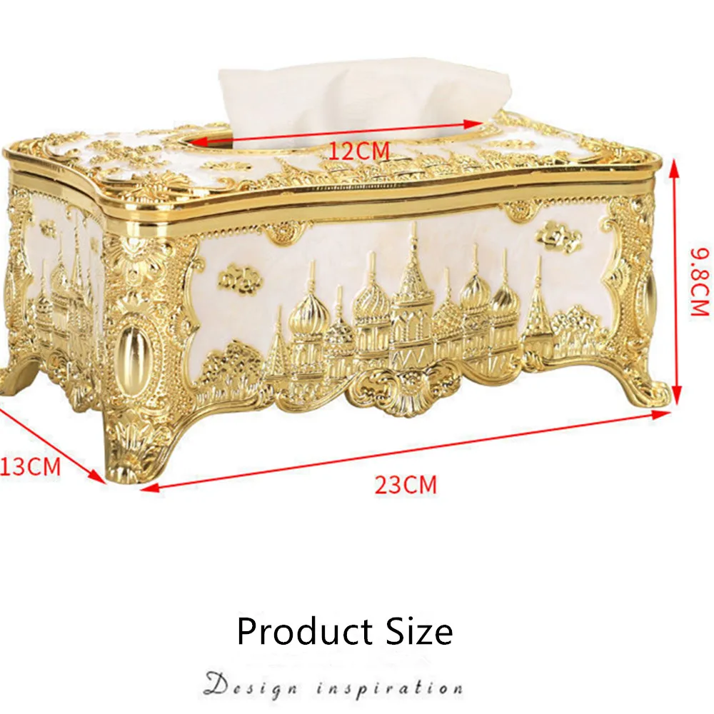 Creative European-style castle tissue holder storage box retro acrylic paper box high-end cafe home kitchen fashion paper box 5