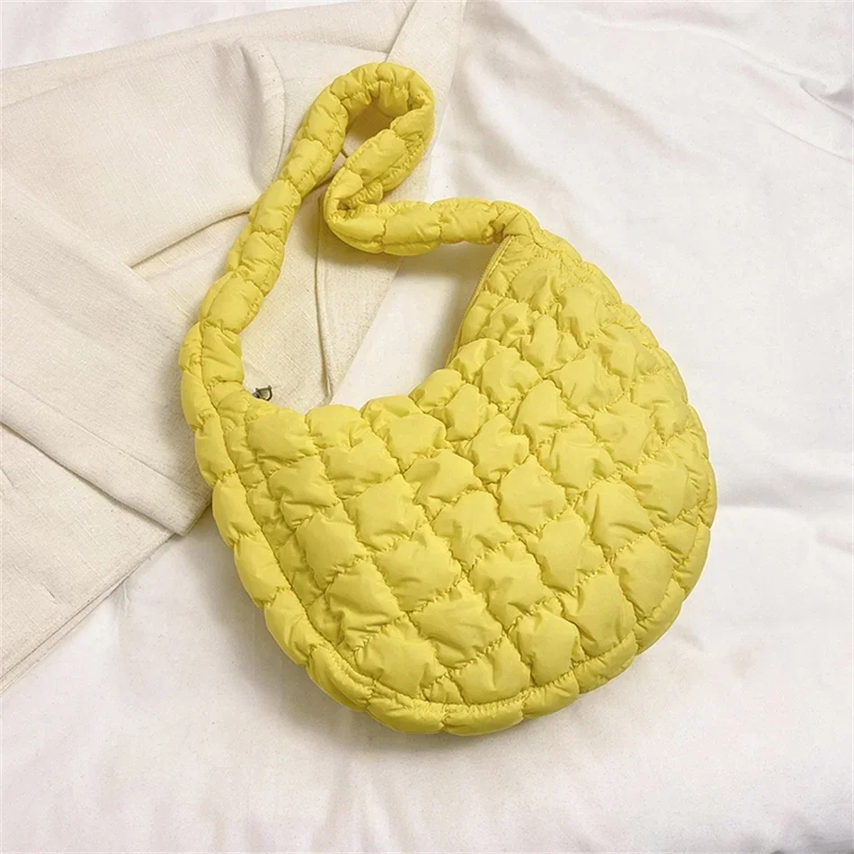 

Новые модные стеганые клетчатые большие сумки на плечо для женщин, яркие цвета, нейлоновые, хлопковые тоуты, дизайнерская дамская сумочка для покупок, трендовая сумка