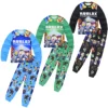 Game Roblox Clothing Middle and Big Kids Homewear Suit Long-sleeved Two-piece Pajamas Birthday Gift For Girls Kids Boys 1