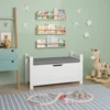 Large White Toy Box Chest with Cushion Seat - Perfect Storage for Boys and Girls' Toys 2