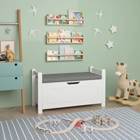 Large White Toy Box Chest with Cushion Seat - Perfect Storage for Boys and Girls' Toys 2