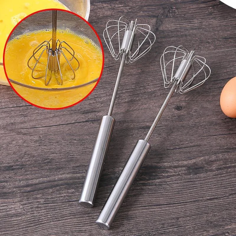 Stainless steel whisk manual stirring stick cream butter whipping semi-automatic tools kitchen baking tools rotary whisk ball whisk wire whisk