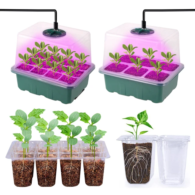 Garden Seedling Growth Promoting Light Nursery Tray Box 6/12 Cell Seed Germination Planter Succulent Planting Full Spectrum LED 1