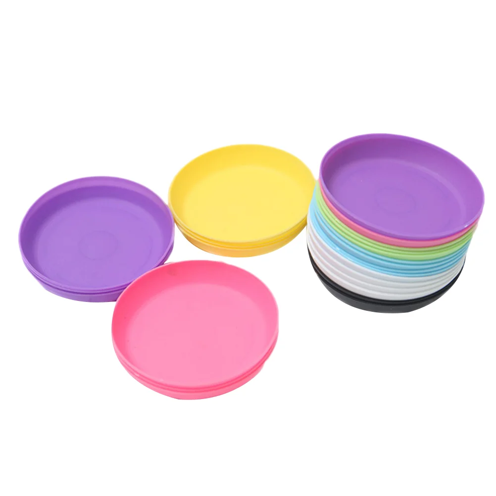 

Succulent Plant Pot Saucer Round Plastic Tray Flowerpot Water Plate for Garden Balcony (Random Color)