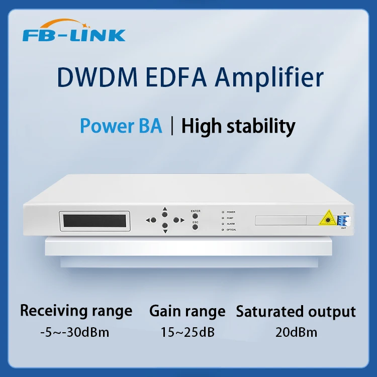 c band multi channel dwdm edfa erbium doped optical amplifier gain 20db ba power amplifier C-Band multi Channel DWDM EDFA Erbium-doped Optical Amplifier Gain 20dB BA Power Amplifier