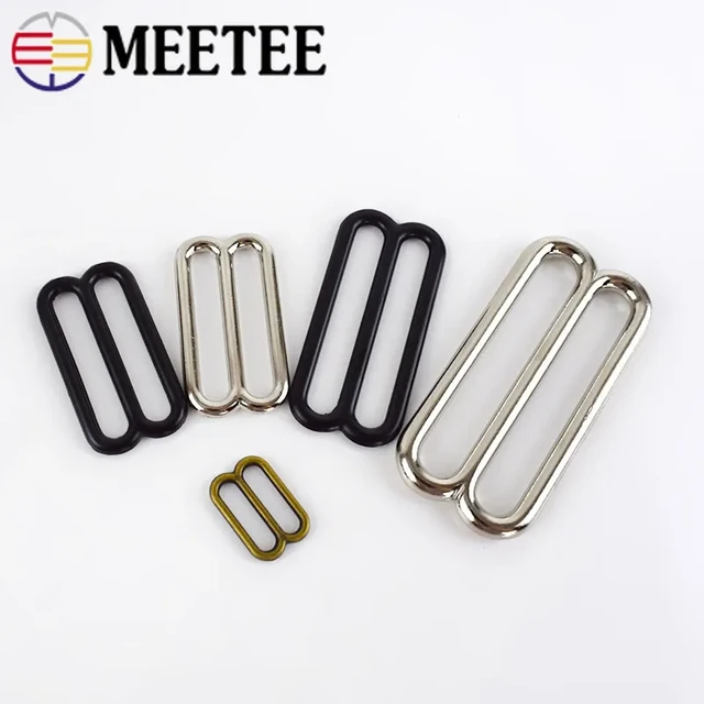 Meetee 5/10Pcs 14-50mm Metal O Ring Tri-Glide Buckles Bra Rings Sliders  Strap Adjust