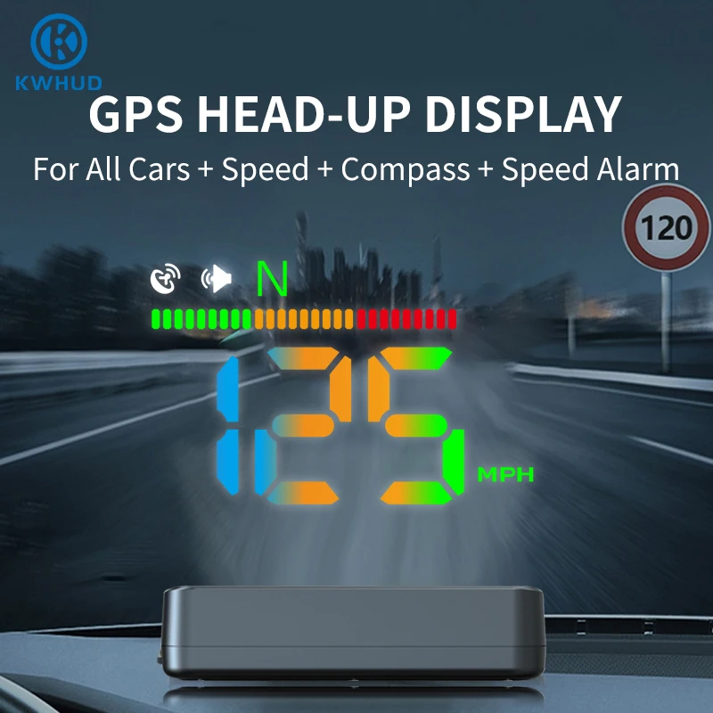 자동차용 KWHUD 헤드업 디스플레이 HUD GPS 디지털 속도계 MPH K..