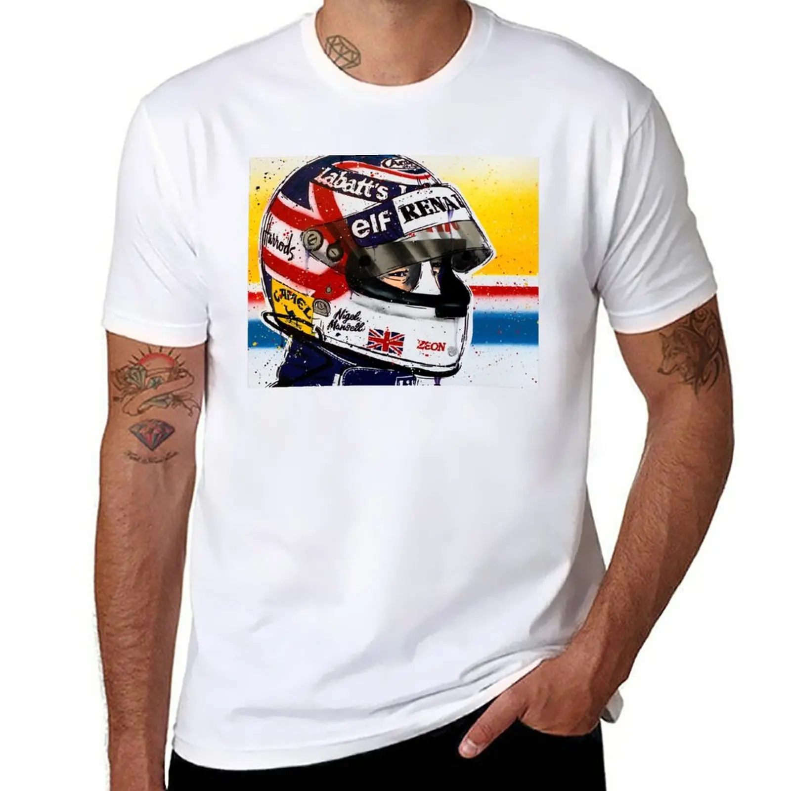 

New Nigel Mansell - Williams F1 graffiti painting by DRAutoArt T-Shirt graphic t shirt summer top mens big and tall t shirts