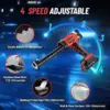 Cordless Caulking Gun[2024 Upgraded], 21V Battery Powered Caulk Gun w/2 x 2.0AH Batteries, Electric Caulking Gun w/LED Li 5