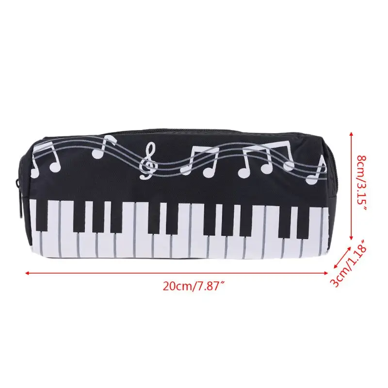 Music Notes Piano Keyboard Pencil for Case Large Capacity Pen Bags Stationery Office School Student Gifts