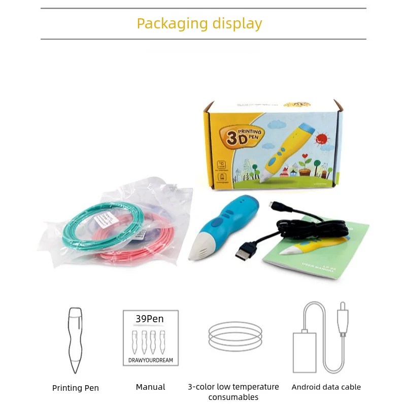 저온 무선 충전 3D 프린팅 펜, 창의적인 지능형 장난감, 3D 페인팅 펜, 학교 선물