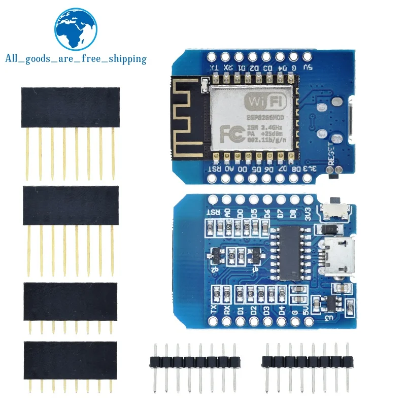 TZT WeMos D1 Mini Pro V3.0 NodeMcu 4MB/16MB bytes Lua WIFI Internet of Things Development board based ESP8266 CH340G Nodemcu V2