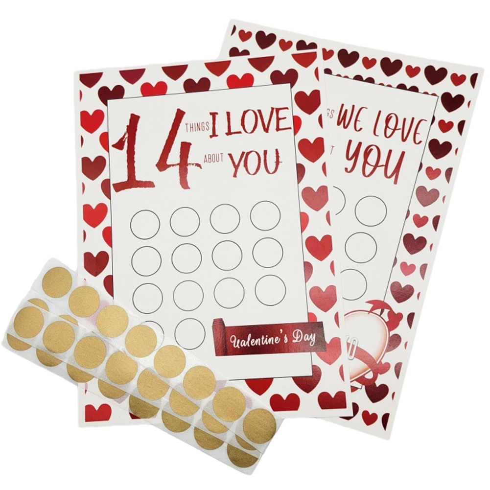 발렌타인 데이 스크래핑 스티커, I Love You 인사 카드, 재미있는 스크래퍼 카드, 생일 결혼 기념일 선물, 14 가지