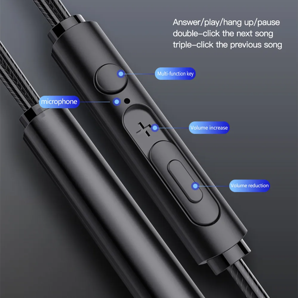 OLAF 3.5mm Type C Earphone Handsfree Headphones Wired With Mic Earbuds Bass Stereo Hifi Headset Gaming For Samsung Xiaomi Tablet 6