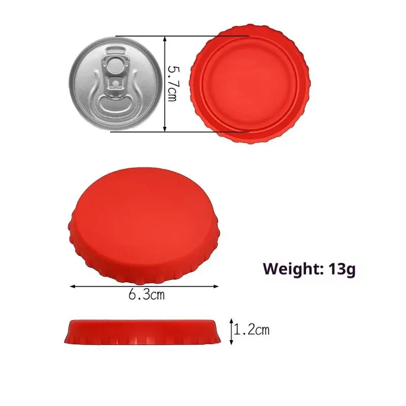 6pcs/set Silicone Soda Can Lid Reusable Can Stopper For Soda Beer Drinks Juice Standard Cans Protecto Coke Can