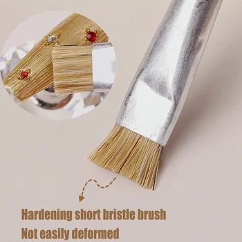 Pennello per texture per nail art Punta francese Styling per unghie Pennello corto in legno con setole più dure Strumento per pittura per manicure Strumento per pennello per smalto