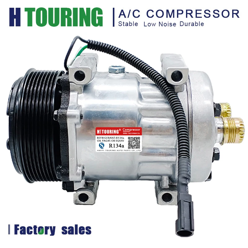 

For Sanden 7H15 8144 Truck vehicle ac air conditioning compressor PN# 8500795 4894306 71440477 8PK 123MM 24V