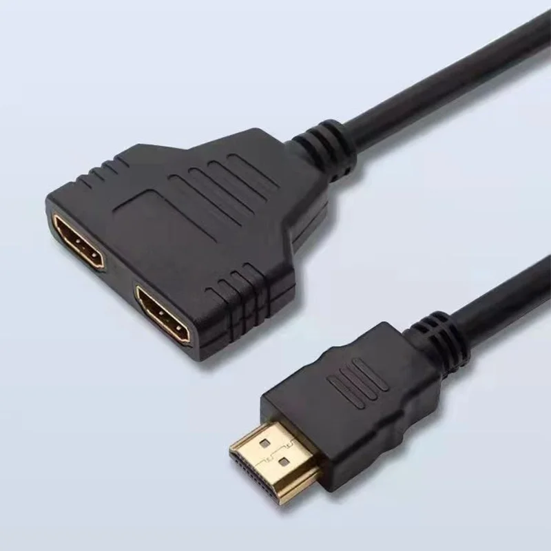 Adaptador de Cable HDMI, convertidor de 1 entrada macho a 2 salidas