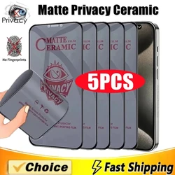Matte Ceramic Privacy Screen Protector - 5-Pack Anti-Spy Film for Matte PrivacyCeramic (For iPhone 12Pro Max)