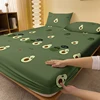 1 Cartoon Cute Avocado doll printed matte Fitted Sheet, bedroom printed bed cover, bedding (excluding pillowcases) 2