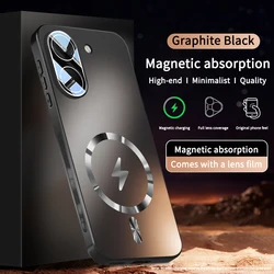 Enhanced Magnetic Wireless Charging Protective Back Cover with Hard AG Matte Finish for POCO X8 Max (Black)