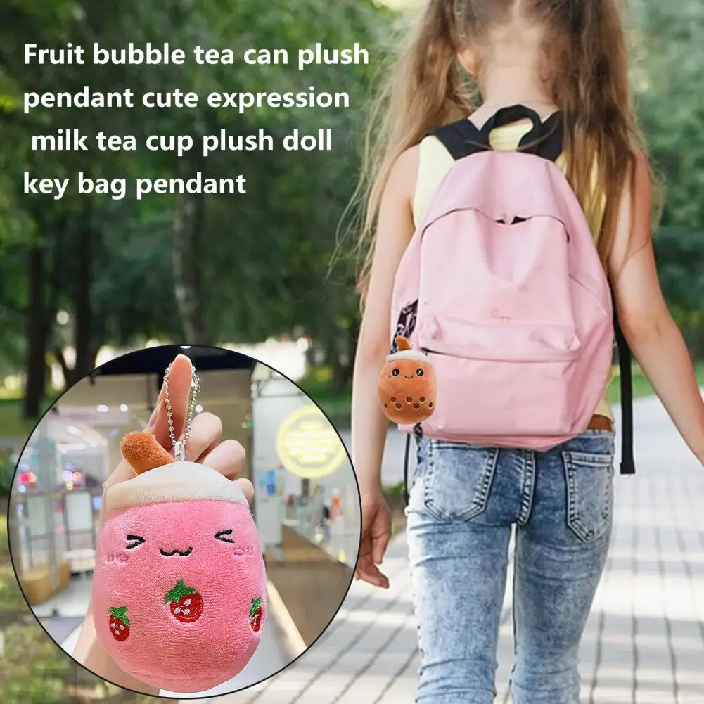 

Bubble Tea Plush Toy Adorable Milk Tea Cup Plush Pendant Cartoon Bubble Tea Stuffed Doll Ornament with for Backpack for Kids