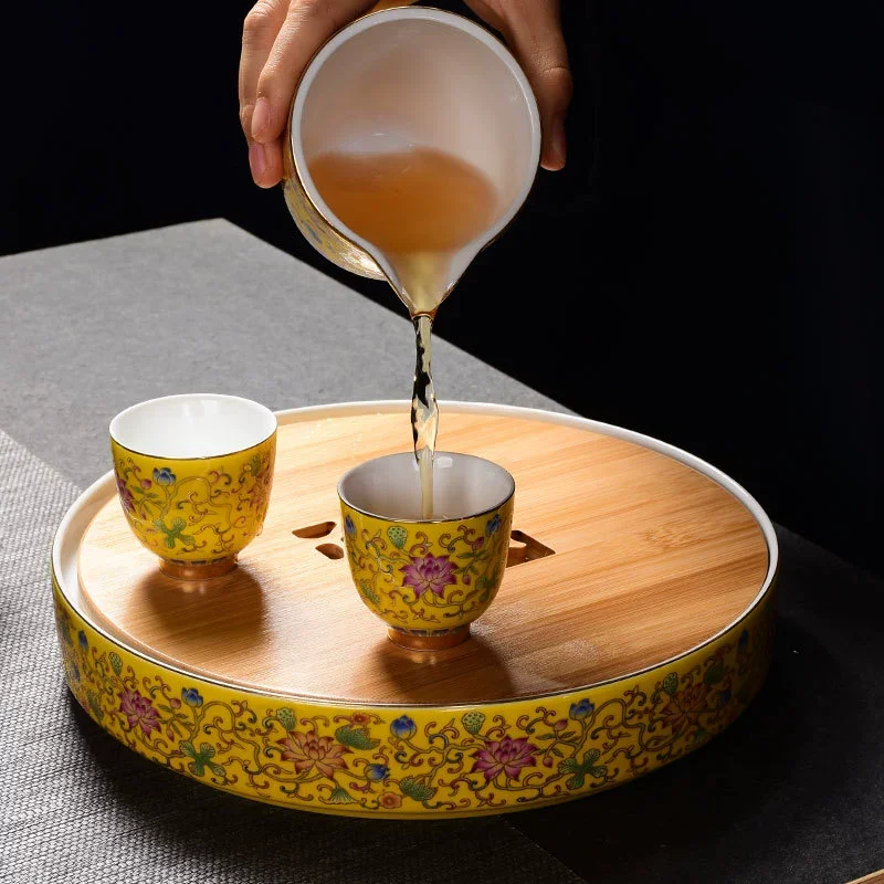 Vintage Chinese Porcelain Teeware Cup Puer Oolong Kung Fu Tieguanyin Flower Green Tea